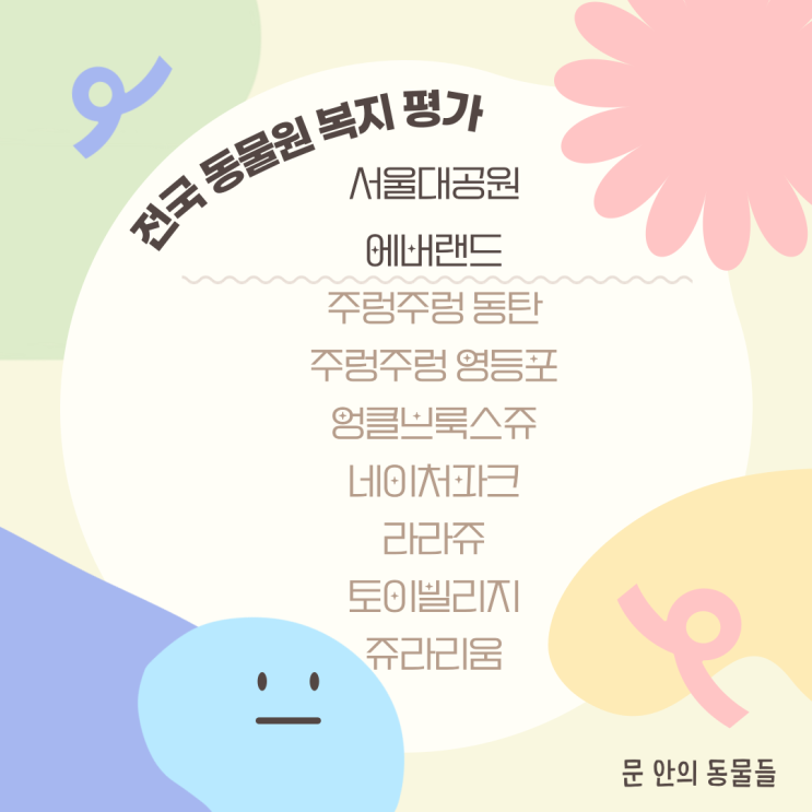  [전국 동물원 복지 평가] 2023 국내 9개 동물원 복지 평가