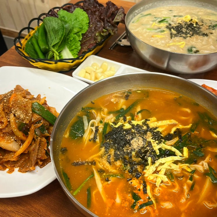  [대구/달서구/본리동/죽전역/본리네거리] 푸짐하고 따뜻한 본리동맛집: 국수2번지(장칼국수&들깨칼국수&제육볶음)
