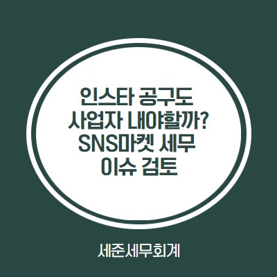  세무사가 알려주는 SNS마켓 절세방안 - 인스타 공구도 사업자를 내야할까? [인스타 공구 법인설립과 창업감면 검토]