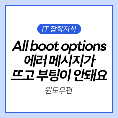  [IT 잡학사전] All boot options 에러 메시지가 뜨고 부팅이 안돼요