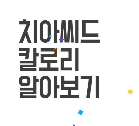 치아씨드 칼로리 알고 먹자 치아씨드 칼로리 알고 먹자