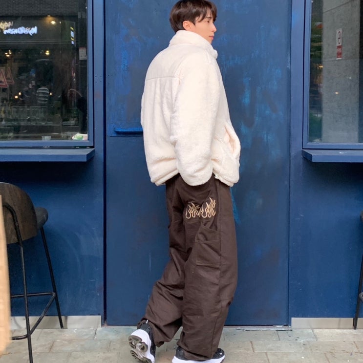  남자 와이드팬츠 Yns Closet 카펜터 면바지 착용샷 리뷰