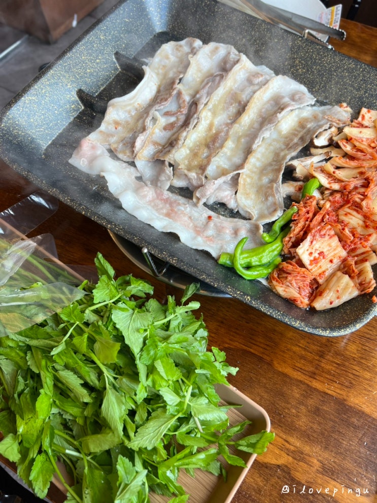 가성비 대패삼겹살 세트 영종도 고기집 찰만생대패 인천점