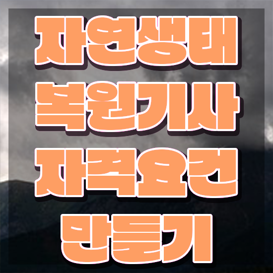  자연생태복원기사 시험자격 자연생태복원기사 응시조건 학점은행제로 쉽고 빠르게 끝낸 비법