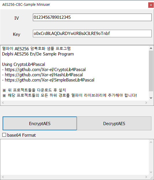  [Delphi] AES256 CBC 암호화/복호화 사용하기