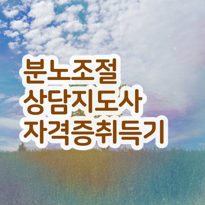  2급분노조절상담지도사전문교육원 분노조절상담지도사자격증 직장인도 쉽게 합격한 후기