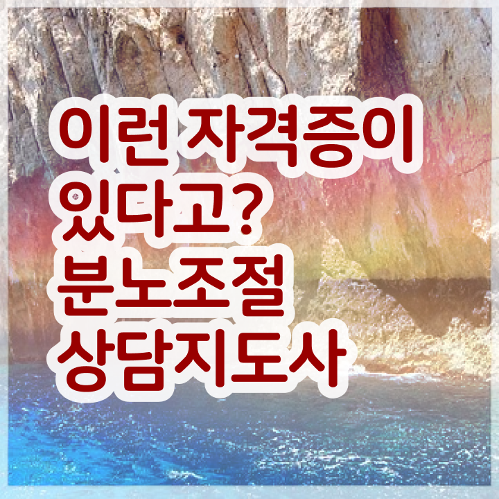  분노조절상담사1급교육지원센터 분노조절상담지도사자격증 15일 만에 합격한 팁