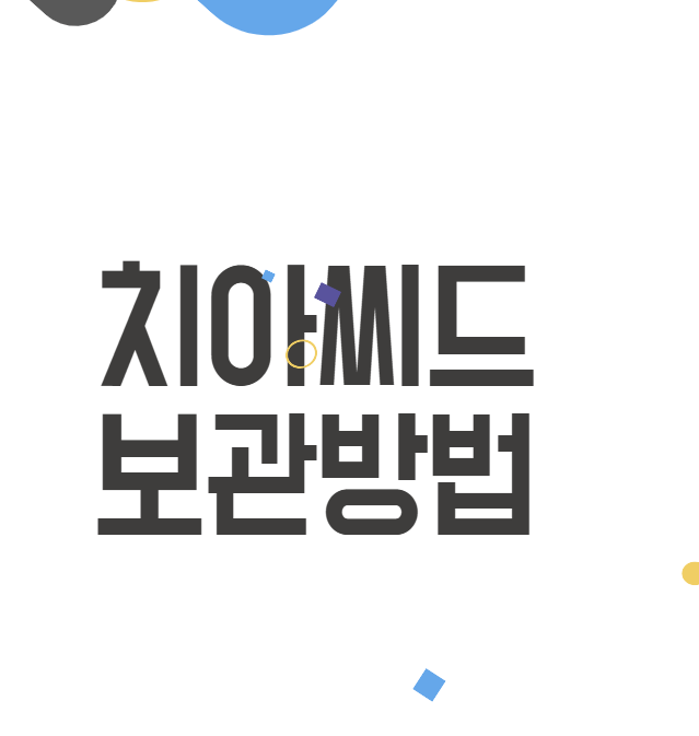 치아씨드 보관 방법 알아보기 치아씨드 보관 방법 알아보기