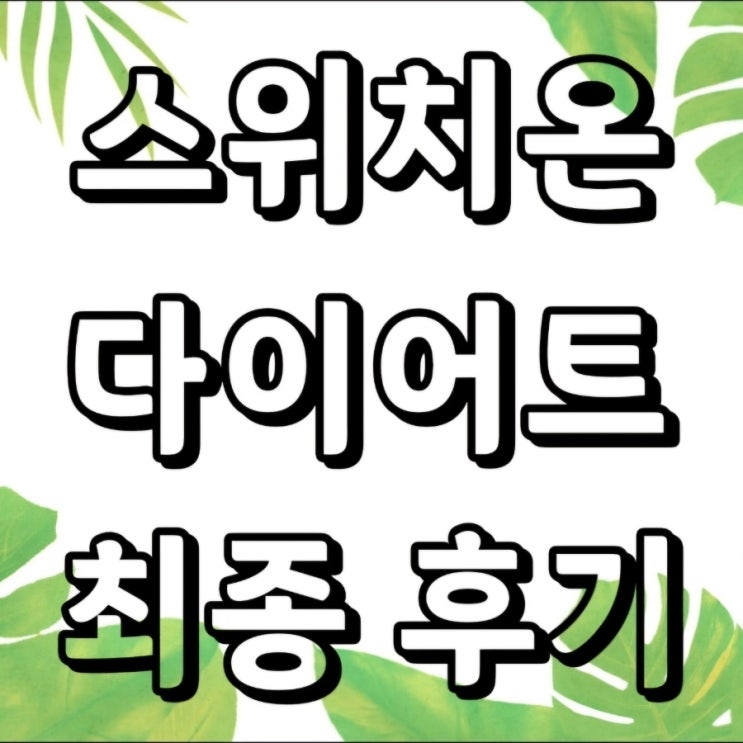  [스위치온 다이어트] 최종 결과는? 찐리얼 후기