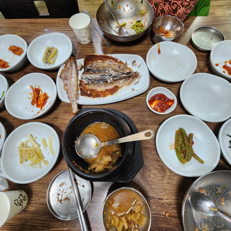  안동 산청식당 간고등어구이 된장찌개세트