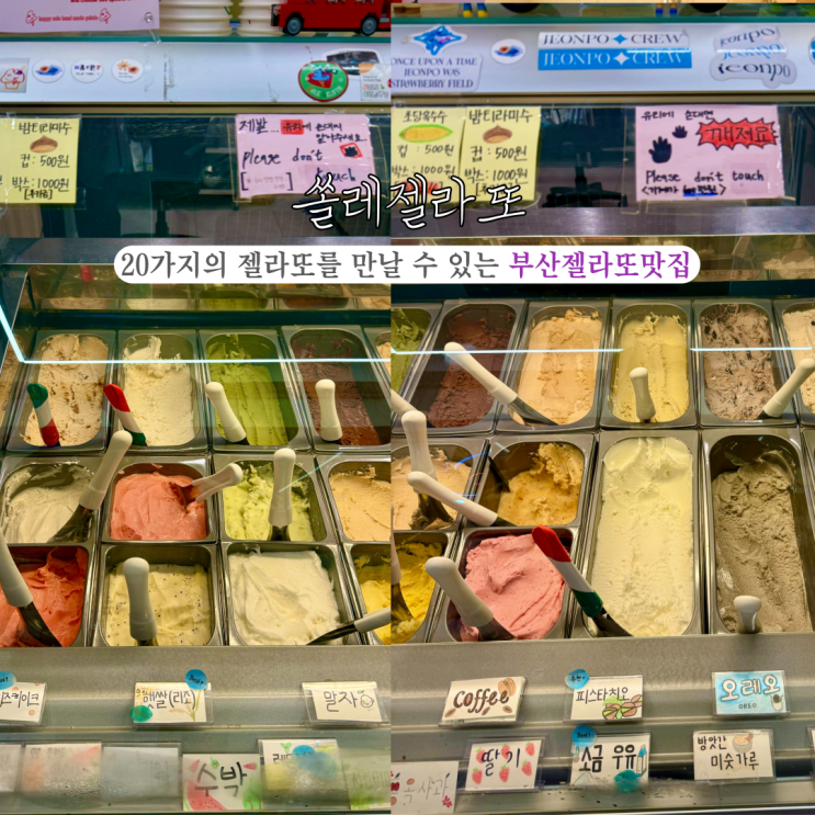  [부산 전포] 쏠레젤라또 : 자체 개발한 20가지의 다양한 젤라또를 만나볼 수 있는 서면 젤라또 맛집
