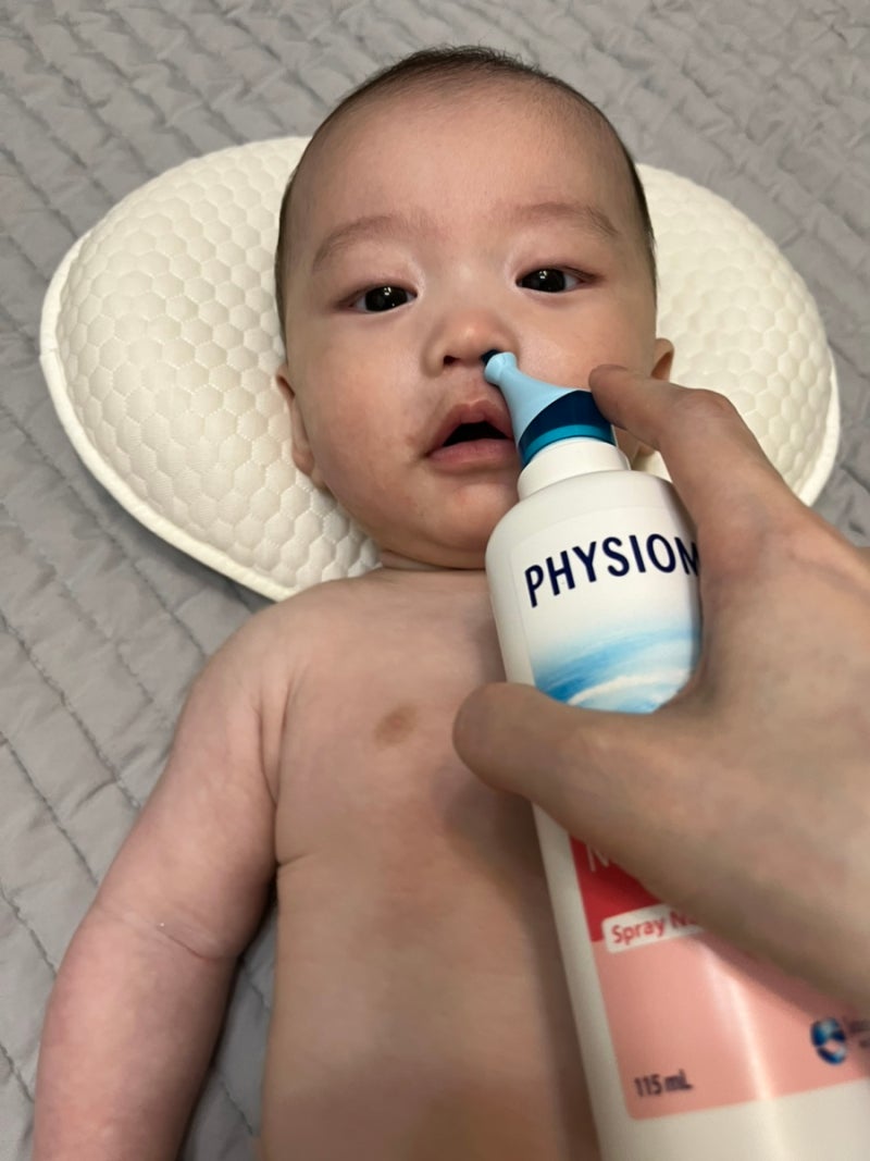 피지오머 베이비 스프레이 노즐 신생아 시기부터 지금까지 사용후기 | 아기 콧물 빼기, 아기 ....