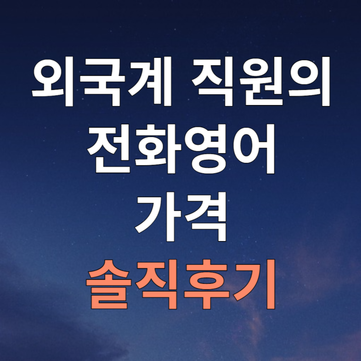  외국계 직장인의 가성비 있는 전화영어 가격 후기