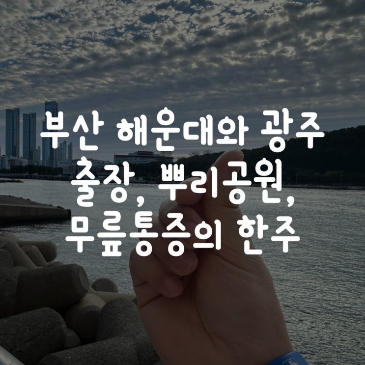  부산 해운대와 광주 출장, 뿌리공원, 무릎통증의 한주