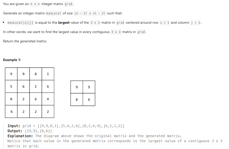  JAVA_LeetCode 2373_Largest Local Values in a Matrix