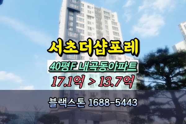  서초더샵포레 경매 40평F 내곡동아파트