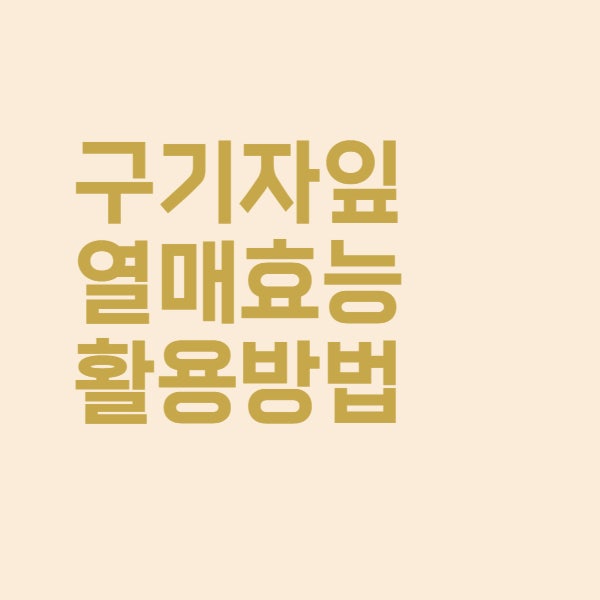  구기자 잎 열매 효능과 구기자환 식초 등 다양하게 즐기는 방법