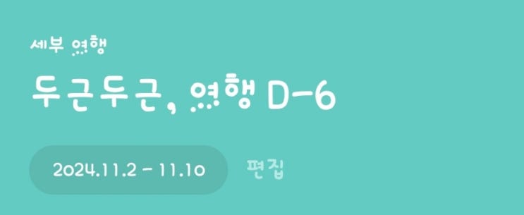  세부, 보홀 여행 준비 기록