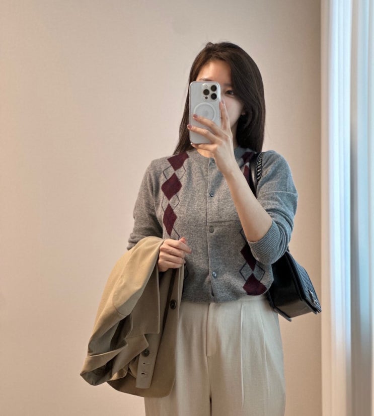  위드루이 아가일 니트가디건 | 울가디건, 라운드가디건 코디