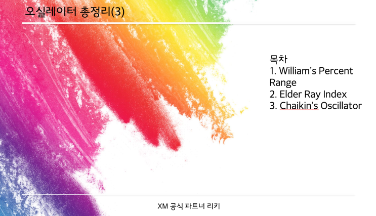  오실레이터 보조지표 총정리(3) (WILLIAM'S PERCENT RANGE, Elder Ray Index, CHAIKIN's Oscillator) [보조지표#4]