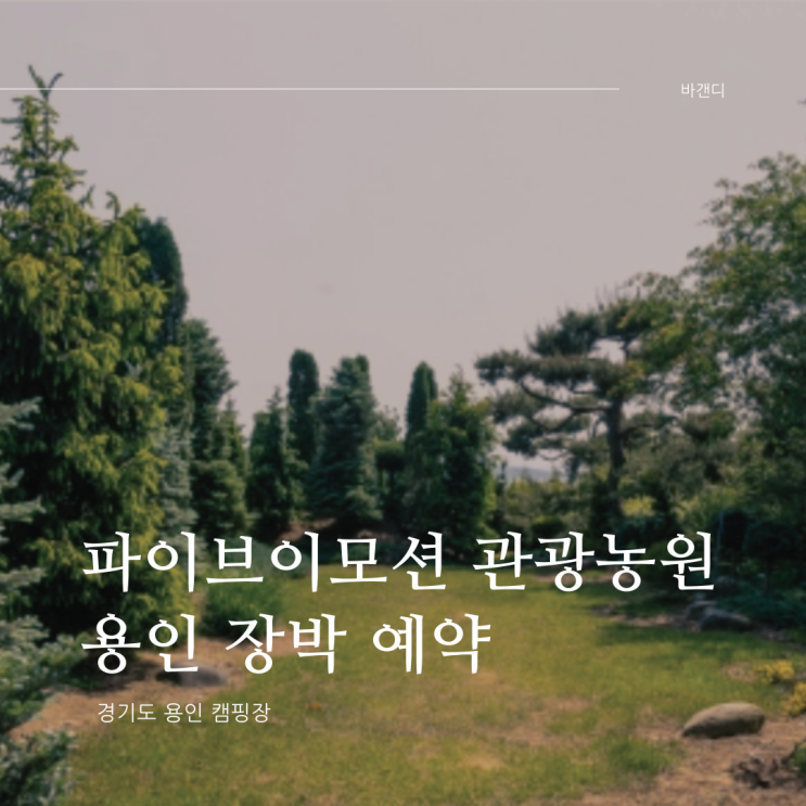  파이브이모션 관광농원 용인 캠핑장 장박 예약