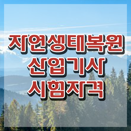  자연생태복원산업기사 시험응시조건 집에서 온라인으로 쉽고 빠르게 완료한 방법