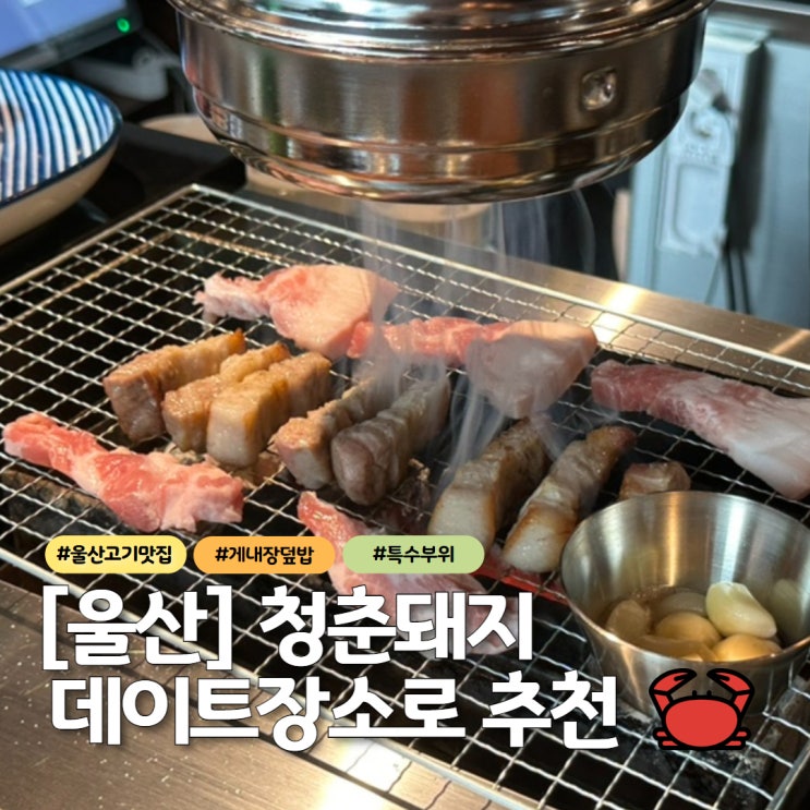  울산 남구맛집 청춘돼지본점: 청춘모듬(돼지 특수부위), 게장 덮밥, 된장찌개