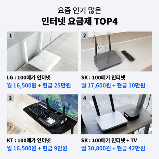  KT, SK, LG 인터넷가입 현금 혜택 비교