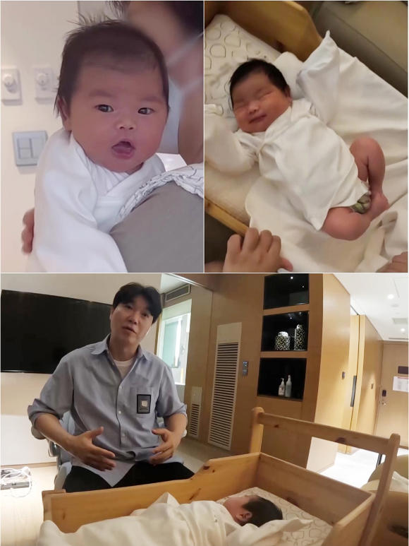 '<b>슈돌</b>' <b>박수홍 딸</b> 전복이, 생후 14일만에 폭풍 성장…벌써 롱다리