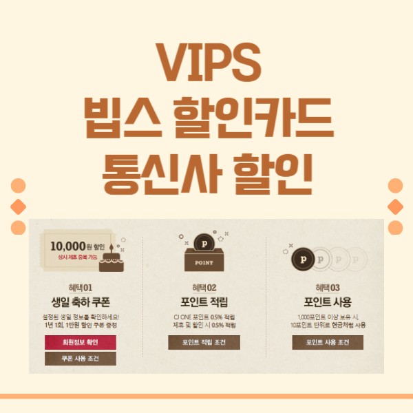  빕스 할인카드 제휴 통신사 VIPS 샐러드바 가격 할인권 생일 쿠폰 받는 방법