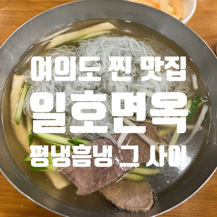  [서울, 맛집] 내 돈 내산 #16. 여의도 냉면, 양지탕 맛집/일호면옥/ 여의도 직장인 추천 찐맛집/ 거짓없는 솔직후기