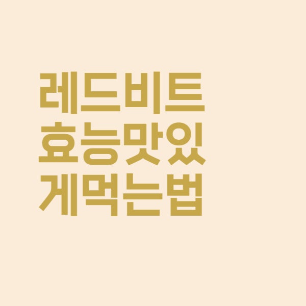 천연 혈압약 비트 효능과 비트 피클 등 맛있는 먹는 요리방법 총정리