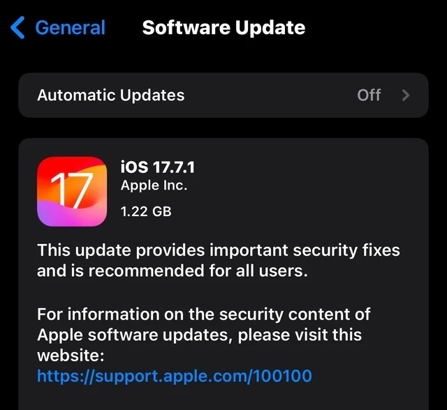 애플 아이폰 iOS/아이패드 iPadOS 17.7.1 버전 정식 업데이트 내용과 방법,지원기기 정보 확인하세요 애플 아이폰 iOS/아이패드 iPadOS 17.7.1 버전 정식 업데이트 내용과 방법,지원기기 정보 확인하세요