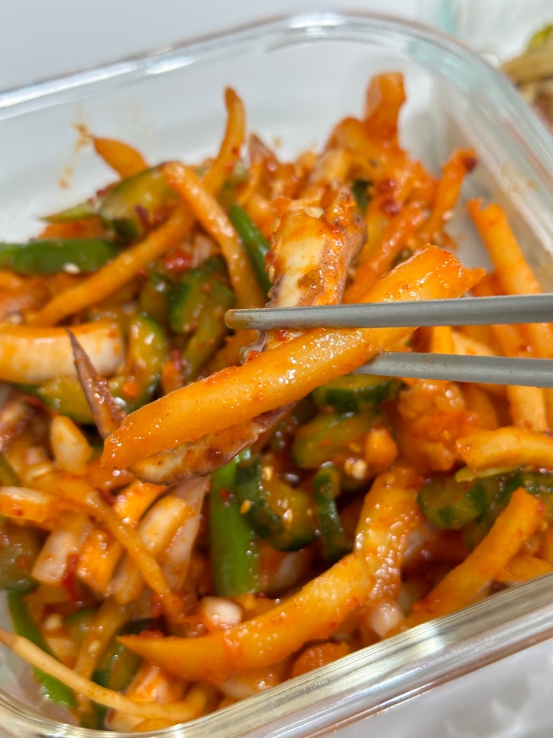 도라지무침 오징어초무침 도라지오이양파무침 레시피 도라지 쓴맛빼기