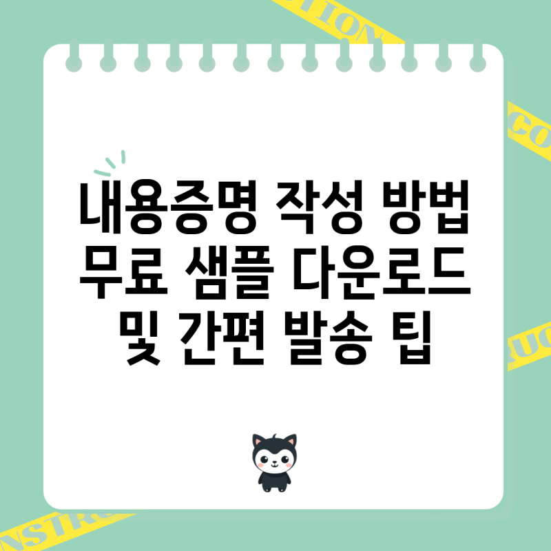 내용증명 작성 방법 무료 샘플 다운로드 및 간편 발송 팁