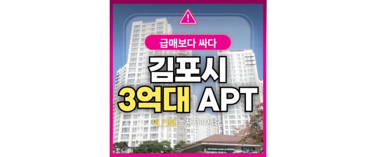  김포 가성비 甲 장기동 이니스더원, 급매보다 싼 이유 [경매 정보]