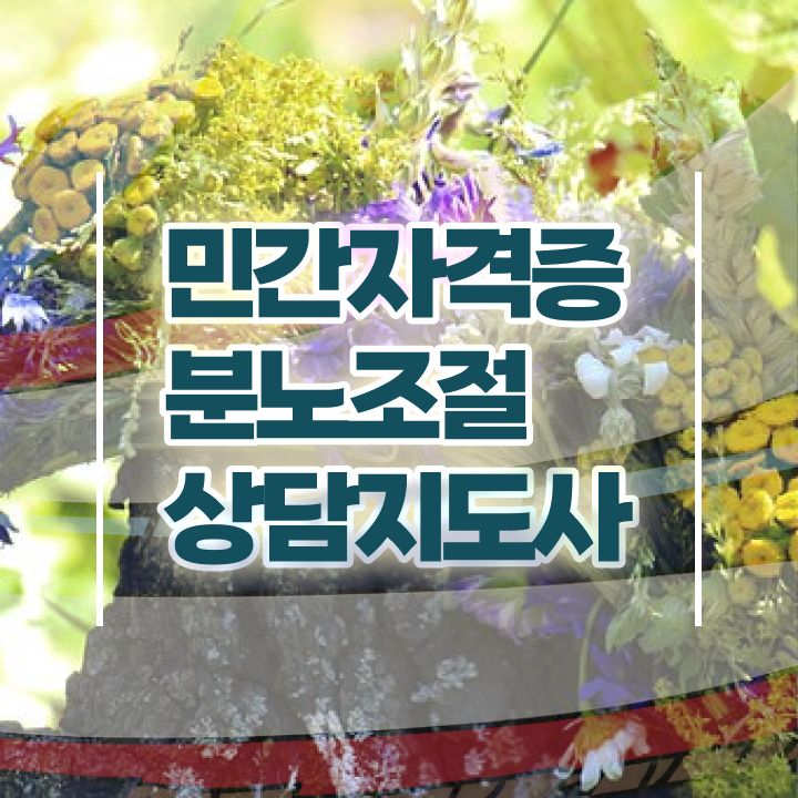  청소년 분노조절장애 , 분노조절상담지도사자격증 단기간에 취득 정보