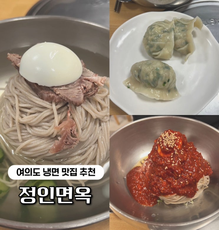  정인면옥 본점 | 웨딩 투어 이후 방문한 여의도 평양냉면 맛집 (+ 진미평양냉면 비교)