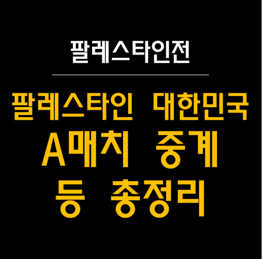  2024년 11월 19일 팔레스타인 vs 대한민국 A매치 : 중계, 라인업, 일정 등 총정리 (팔레스타인전)