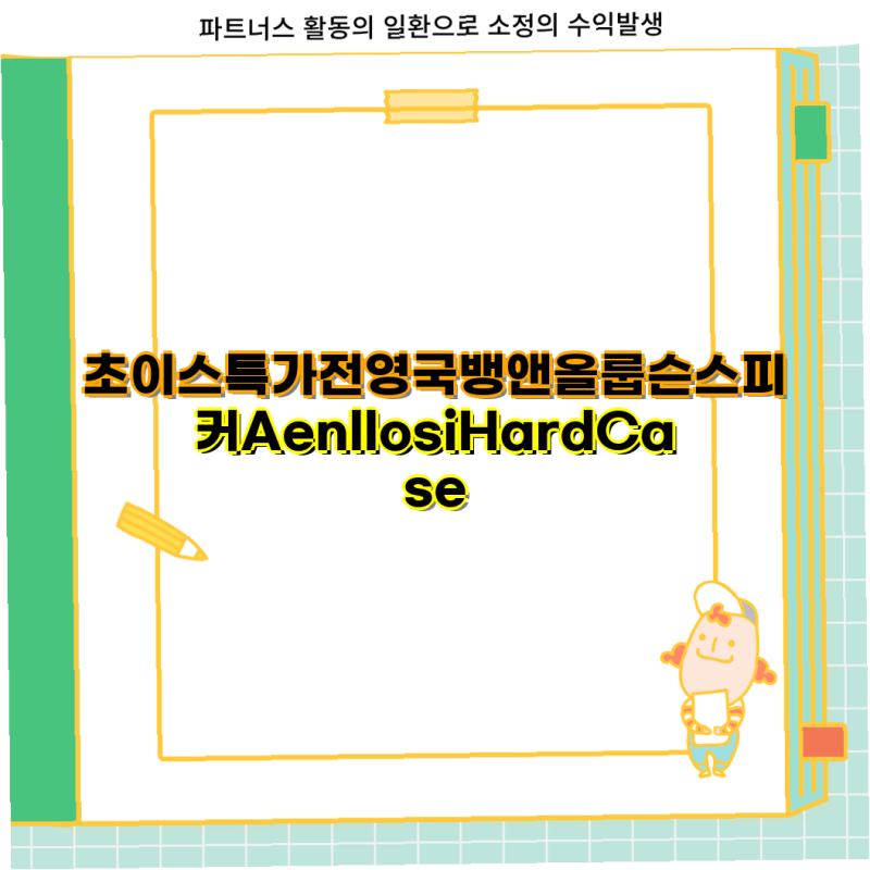 영국 뱅앤올룹슨 스피커 Aenllosi 하드케이스 구매 가이드 베오사운드 A1 2세대 및 Explore 모델 ....