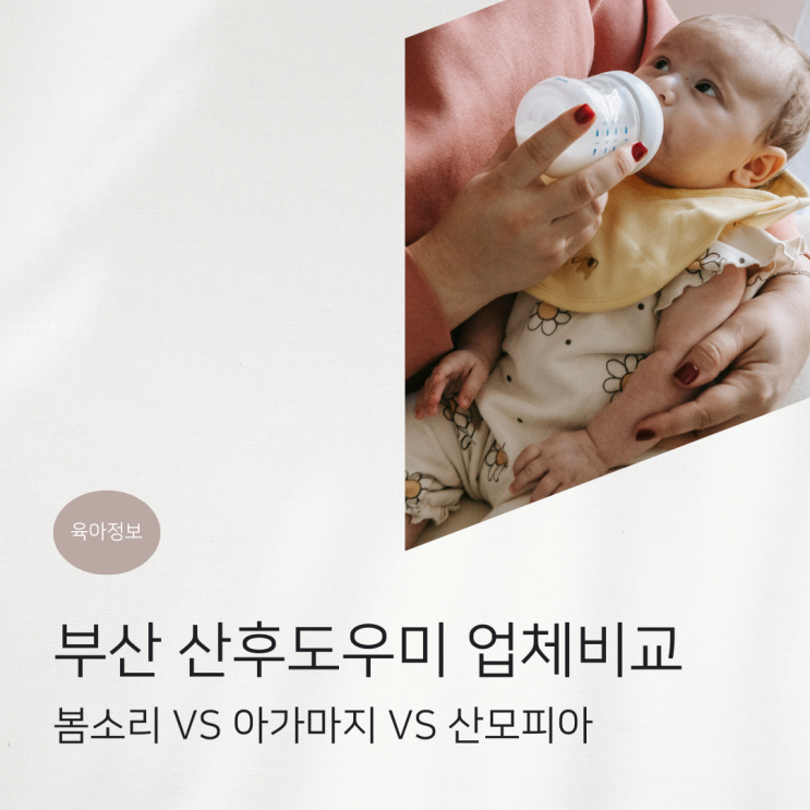  부산 산후도우미 업체비교 및 선정후기 : 봄소리 vs 아가마지 vs 산모피아