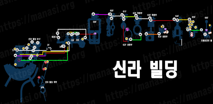  파이널 판타지 7 : 리메이크 - 신라 빌딩 지도 (모든 수집품)