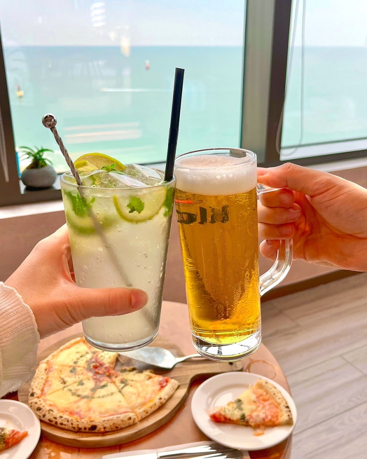  부산 해운대 해운대오션뷰라운지 L7해운대풀사이드라운지 생맥주 피자 데이트