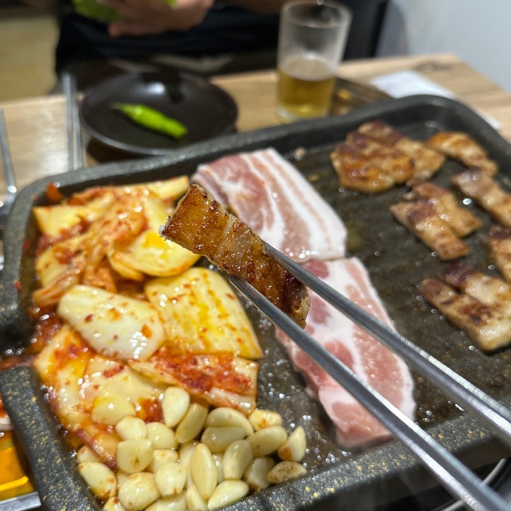  ［달빛식당］강남구청역 근처 삼겹살 무한리필(1인\14,000) 청담동 직장인 가성비 회식 맛집 찐후기