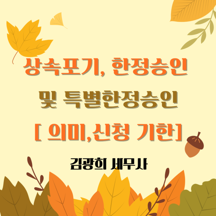  상속포기, 한정승인 및 특별한정승인[ 의미,신청절차 및 기간]