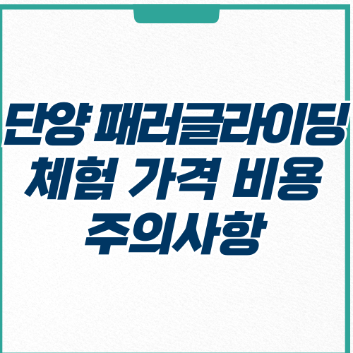  단양 패러글라이딩 체험 가격, 몸무게 및 주의사항