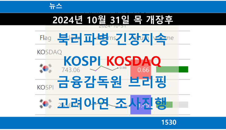 뉴스 개장후 요약, 금융감독원 브리핑 고려아연 조사 진행