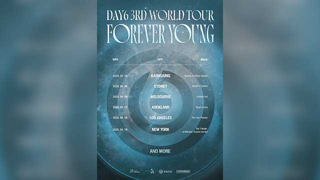 [DAY6] ‘전석 <b>매진</b>’ <b>데이식스</b>, 월드 투어 6개 지역 추가 !!