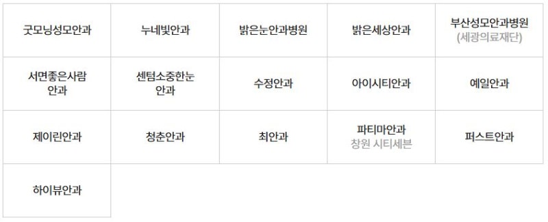 부산스마일라식 가격 비교하기