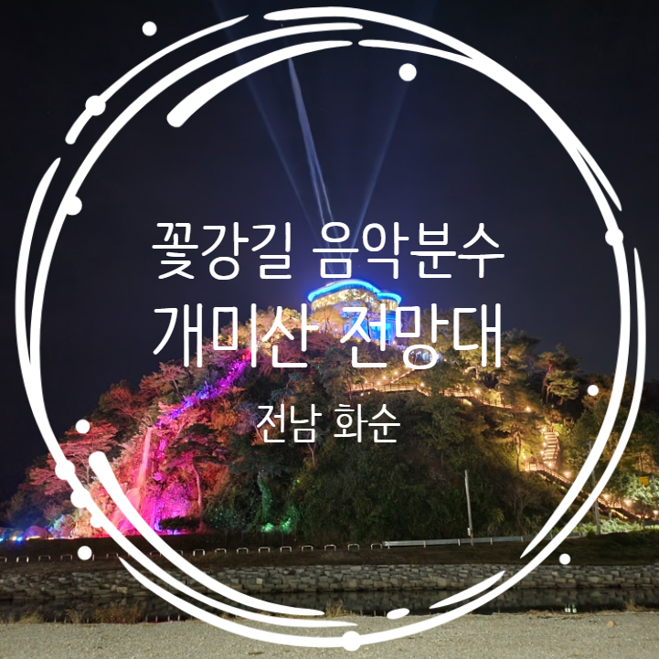  화순 야경 명소 꽃강길 음악분수대, 개미산 전망대